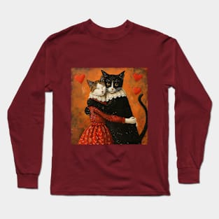 Vintage Valentines Cats Long Sleeve T-Shirt